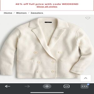 J Crew Double-breasted Sweater Blazer  Size X-Small